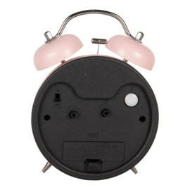 Retro wekker analoog roze 12*17