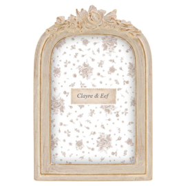 Fotolijst met roos beige/goud 10*15
