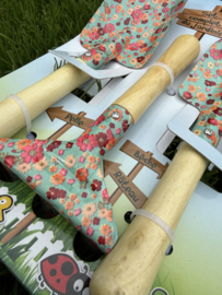 Tuingereedschap set kind groen gebloemd
