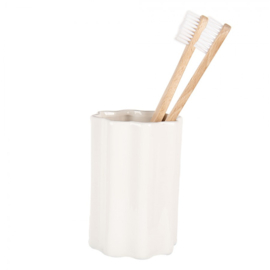 Tandenborstelhouder gegolfd wit
