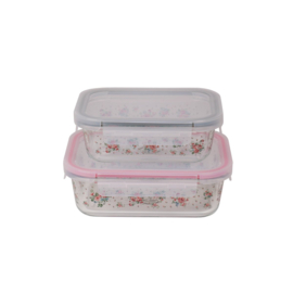 Set van 2 glazen schalen roosjes Lisa