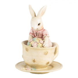 Konijntje in kopje roze/beige