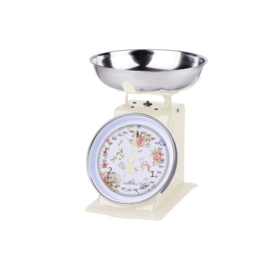 Retro keukenweegschaal Engelse tuin beige 3KG