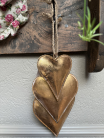 Metalen hart hangend goud (S) 15*3*12