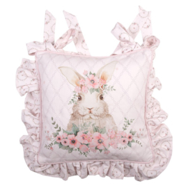 Stoelkussenhoes met ruche Floral Easter Bunny