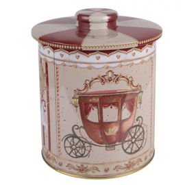 Nostalgisch bewaarblik rood/beige 15*17