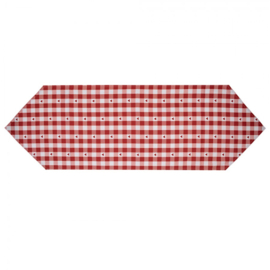 Tafelloper Love It hartjes rood/wit