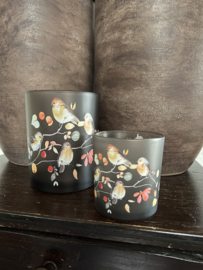 Set van 2 waxinelichthouders vogels