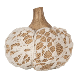 Decoratie pompoen met kant 9*8