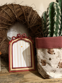 Fotolijst met strik rood/beige 10*15