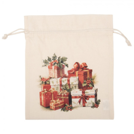 Nostalgisch stoffen kadozakje kerstkado’s 21*25