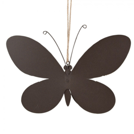 Decoratie hanger metalen vlinder (S) 16 cm