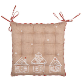 Stoelkussen met foam Kerst Gingerbread