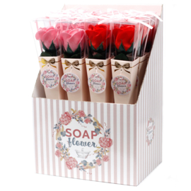 Zeepbloem Roos rood 30*5