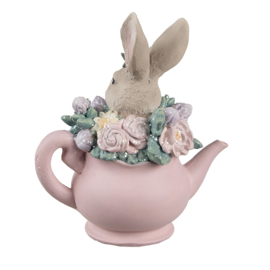 Decoratie konijn in theepotje 12*8*14