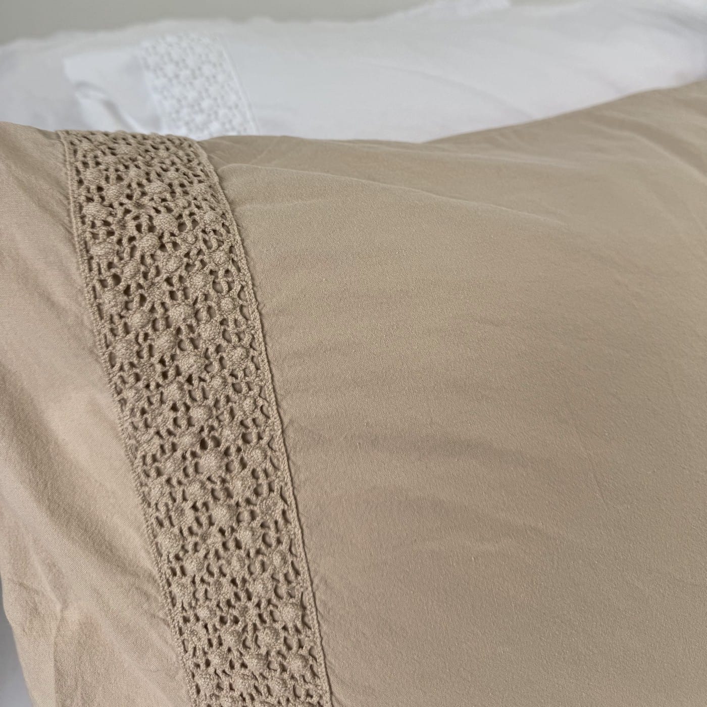 Landelijk dekbedovertrek Maryland zand 240*220