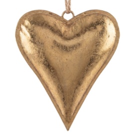 Metalen hart hangend goud (L) 22*4*19