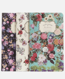 Set van 3 notitieboekjes Flowers