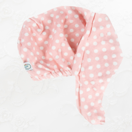 Handdoek Tulband roze dots