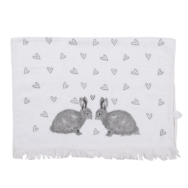 Gastendoekje Bunnies in Love grijs