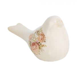 Decoratie vogel met rozen 16*7*9