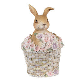 Decoratie konijn in bloemenmand