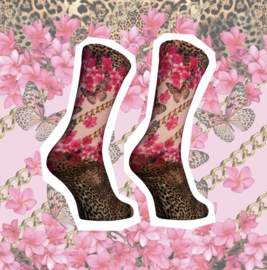Dames sokken vlinders roze mt. 39-42