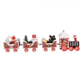 Houten Kerst decoratie treintje 22*2*7