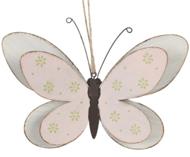 Decoratie hanger metalen vlinder (M) 22 cm