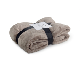 Teddy plaid diep taupe 150*200