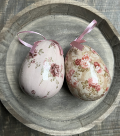 Set van 2 decoratie hangers ei roze 9*12