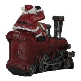 Kerstdecoratie Kerstman op locomotief