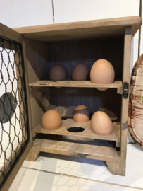 Houten eierkastje gaas Farm Fresh Eggs