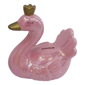 Spaarpot zwaan roze 11*7*12