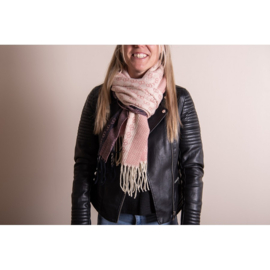 Dames wintersjaal roze tinten