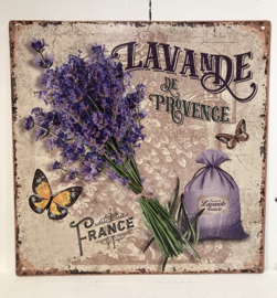 Tekstbord / wandplaat Lavanda de Provence 30*30