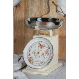 Retro keukenweegschaal Engelse tuin beige 3KG