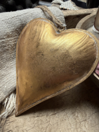 Metalen hart hangend goud (L) 22*4*19