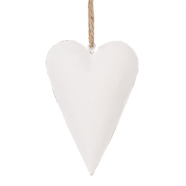 Decoratieve hanger hart wit (S) 11*2*8