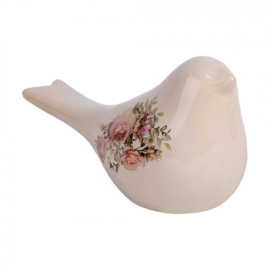 Decoratie vogel met rozen 21*9*11