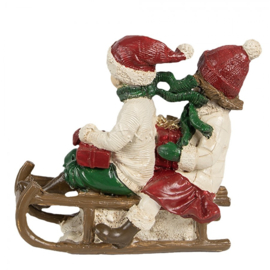 Kerst decoratie kinderen op slee 12*6*11