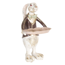 Decoratie konijn met dienblaadje 30cm
