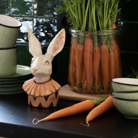 Decoratie konijnen hoofd oranje/roze