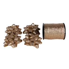 Kado-inpakset met lint en strikken (5) goudkleur