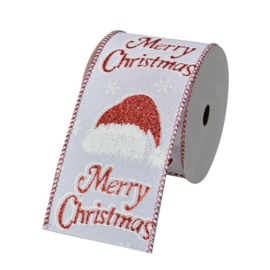 Luxe Kerstlint met Kerstmuts Merry Christmas