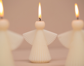 Kerst engel kaars roze 10*8