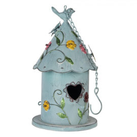 Decoratie vogelhuis bloemen en vlinders 16*19*29