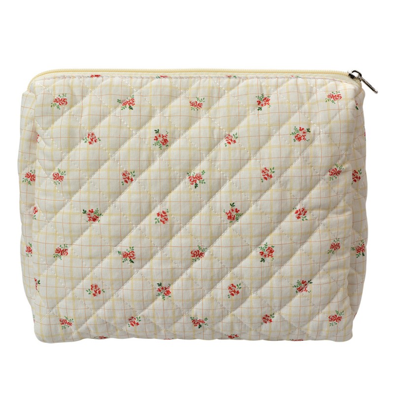 Make-up / toilettas beige met bloemetjes 25*5*22