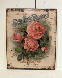 Tekstbord / wandplaat Scott’s Roses 20*25