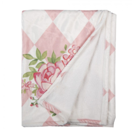 Plaid roze ruit roos 130*170